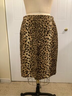 Mondi Leopard Print Faux Fur A-Line Skirt - Brown and Black